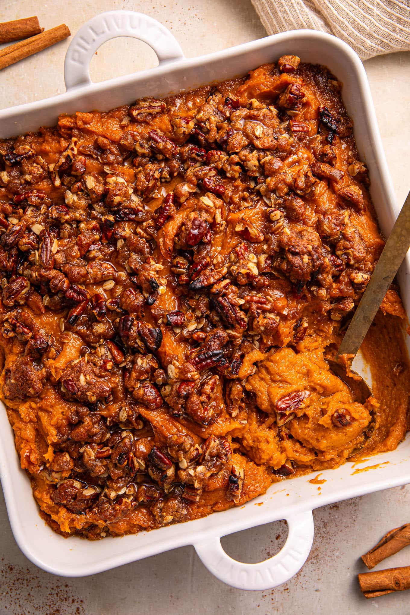 A classic southern sweet potato casserole, a perfect Hog Wild BBQ side.